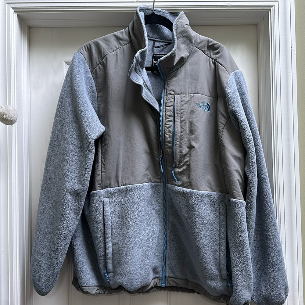 The North Face blue fleece jacket
